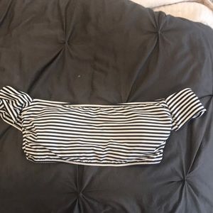 Gianni Bini Off the shoulder striped bikini
